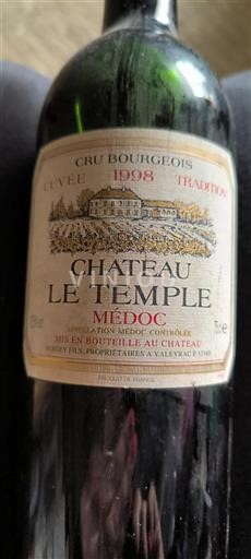 Burdeos Médoc Cru Bourgeois Château Le Temple Tradition 1998