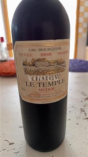 Bordeaux Médoc Cru Bourgeois Château Le Temple Tradition 1998