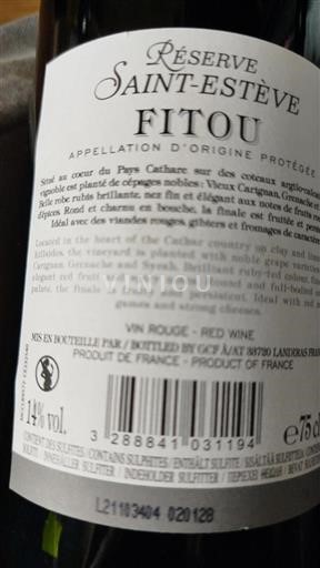 Languedoc Fitou Réserve Saint-estève Icke årgångsbetecknad