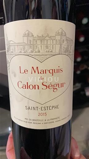 Burdeos Saint-Estèphe Calon Ségur Le Marquis de Calon Ségur 2015