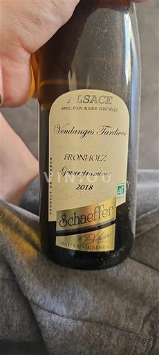 Alsace Domaine Schaeffer Fronholz Gewurztraminer 2018