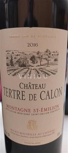 Bordeaux Montagne-saint-émilion Château Tertre De Calon 2016