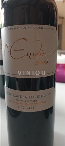 Burdeos Montagne-Saint-Émilion Franck Despagne L'Envie 2014