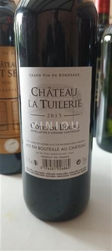 Bordeaux Côtes-de-bourg Château La Tuilerie 2015