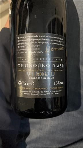 Piémont Grignolino d'Asti Ca' del Profeta 2016