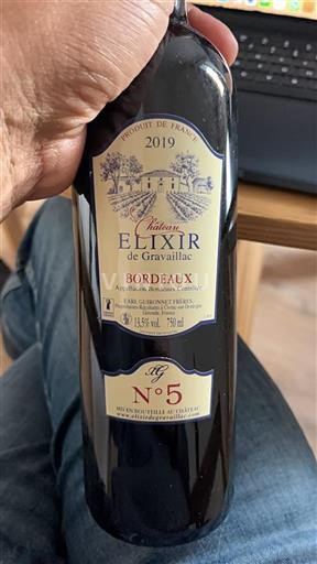 Bordeaux Château Elixir de Gravaillac N°5 2019