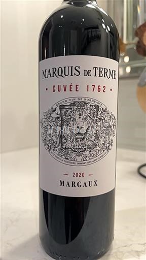 Bordeaux Margaux Marquis de Terme 1762 2020