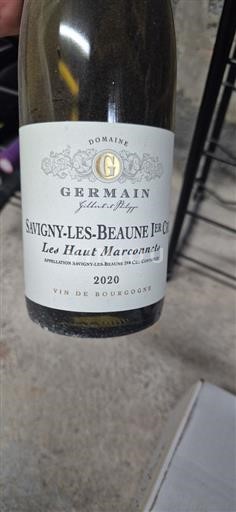 Vin Rouge sec Les Haut-Marconnets Germain 2020 France Bourgogne Savigny-lès-beaune AOC Premier Cru