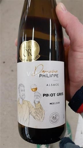 Vin Blanc moelleux Pinot Gris Domaine Philippe 2018 France Alsace Grand Cru