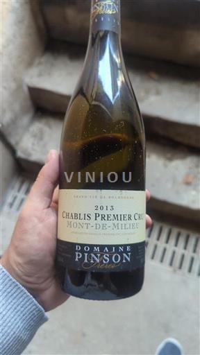 Bourgogne Chablis premier cru Premier Cru Domaine Pinson Frères Mont-de-Milieau 2013