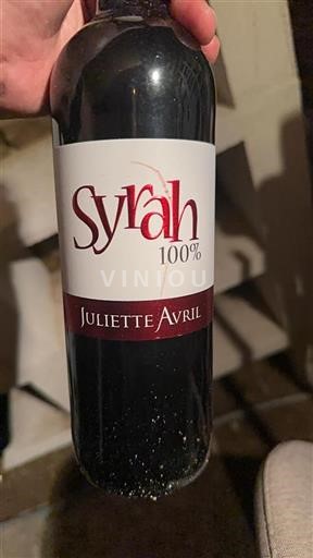 Vin Rouge sec Syrah 100% Domaine Juliette Avril Non millésimé France Vallée du Rhône AOC