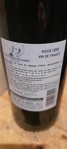 Vin Rouge sec Pierre Richard 2020 France Sud-Ouest