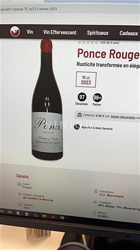 Kastilien-La Mancha Manchuela Ponce Ponce red wine 2023