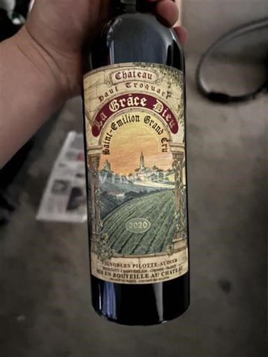 Bordeaux Saint-Émilion Grand Cru Grand Cru Château La Grâce Dieu Haut Troquart 2020