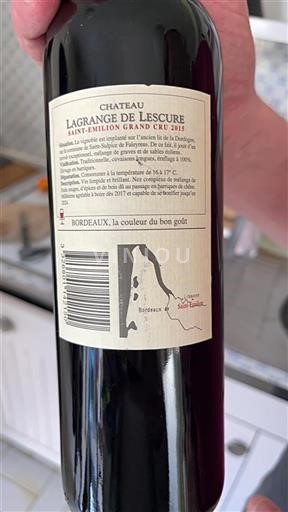 Burdeos Saint-Émilion Grand Cru Château Lagrange de Léscure 2015