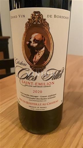Bordeaux Saint-Émilion Clos Tillet 2020