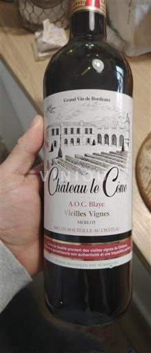 Bordeaux Blaye Château Le Cône Vieilles Vignes Senza annata