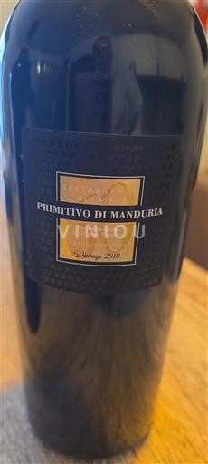 Vin Rouge sec Sessantanni 2018 Italie Pouilles Primitivo di Manduria