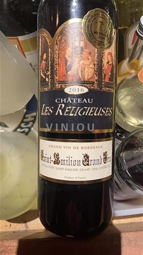 Vin Rouge sec Château Les Religieuses 2016 France Bordeaux Saint-Émilion Grand Cru AOC Grand Cru