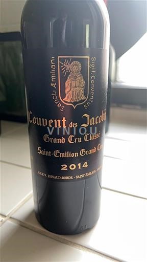 Bordeaux Saint-Émilion Grand Cru Couvent des Jacobins 2014