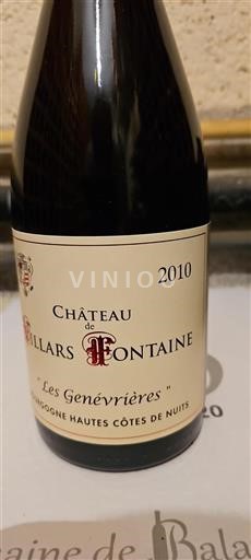 Borgogna Hautes Côtes de Nuits Château Villars Fontaine Les Genévrières 2010
