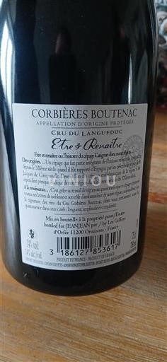 Languedoc Corbières-boutenac Les Celliers Orfée Être et Renaitre Non Millésimé