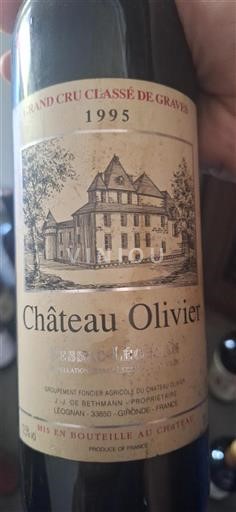 Bordeaux Pessac-Léognan Grand Cru Château Olivier 1995