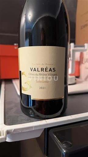 Vallée du Rhône Côtes-du-rhône-villages Valréas Simiane 2021
