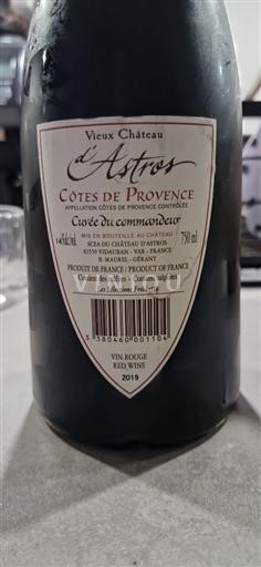 Provence Côtes-de-Provence Château Vieux Astros du commandeur 2019