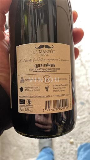 Languedoc-Roussillon Côtes de Thongue Domaine Bassac Le Manpôt Rouge Non-Vintage