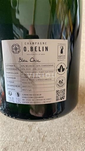 Champagne O. Belin Bleu Chic Senza annata