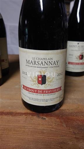 Bourgogne Marsannay Guybout de Fraytière Le Chapelain 2012