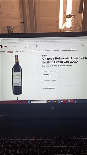 Bordeaux Saint-Émilion Grand Cru Bellefont-Belcier 2020
