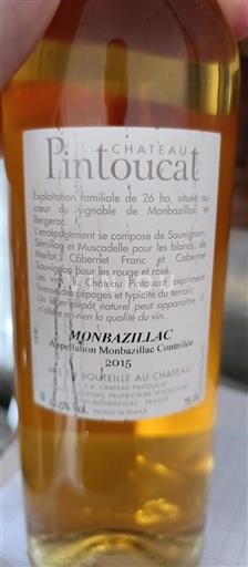 Lounais-Ranska Monbazillac Château Pintoucat 2015
