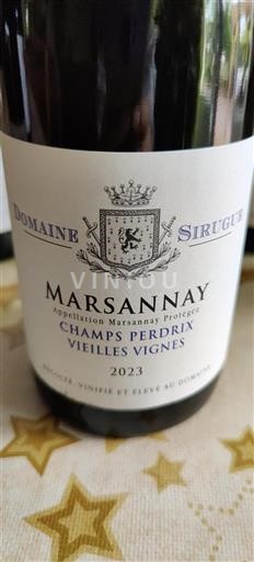 Bourgogne Marsannay Domaine Sirugue Champs Perdrix Vieilles Vignes 2023