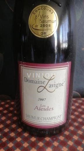 Loire Valley Saumur-Champigny Domaine Lavigne Les Aïeules 2007