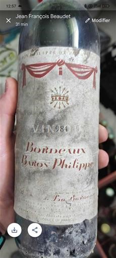 Vin Rouge sec La Baronne Baron Philippe 1984 France Bordeaux