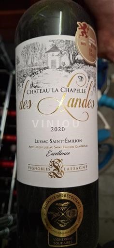 Bordeaux Lussac-Saint-Émilion Château La Chapelle des Landes Excellence 2020