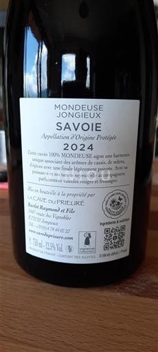 Savoie and Bugey Jongieux La Cave du Prieuré Mondeuse 2024
