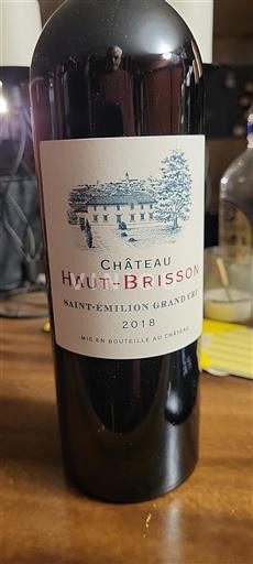 Bordeaux Saint-Émilion Grand Cru Château Haut-Brisson 2018
