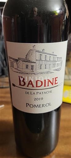 Burdeos Pomerol Château La Patache Badine 2019