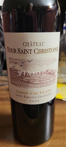 Bordeaux Saint-Émilion Grand Cru Château Tour Saint Christophe 2022