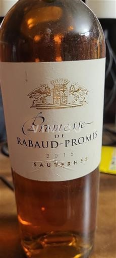 Bordeaux Sauternes Château Rabaud-Promis Promesse 2015