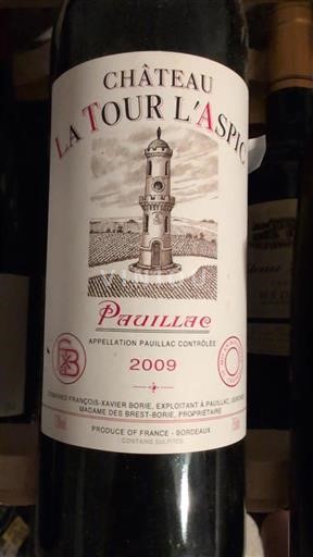 Bordeaux Pauillac Château La Tour L'Aspic 2009