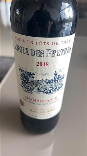 Vin Rouge sec Croix des Pretres 2018 France Bordeaux
