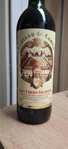 Burdeos Saint-Émilion Gran Cru Grand Cru Château Cantin 1989