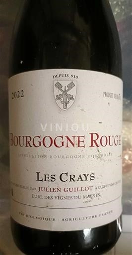 Burgundi Bourgogne EURL des Vignes du Maynes Les Crays 2022