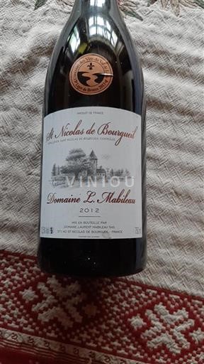 Loiren laakso Saint-Nicolas-De-Bourgueil Domaine L. Mabileau 2012