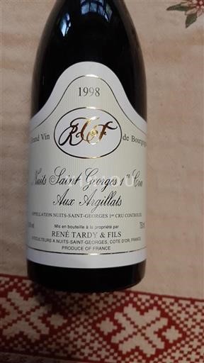 Burgundi Nuits-saint-georges Premier Cru René Tardy & Fils Aux Argillats 1998