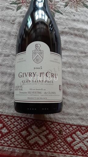 Burgundsko Nespecifikováno Premier Cru Domaine Silvestre du Closel Clos Saint-Paul 2003